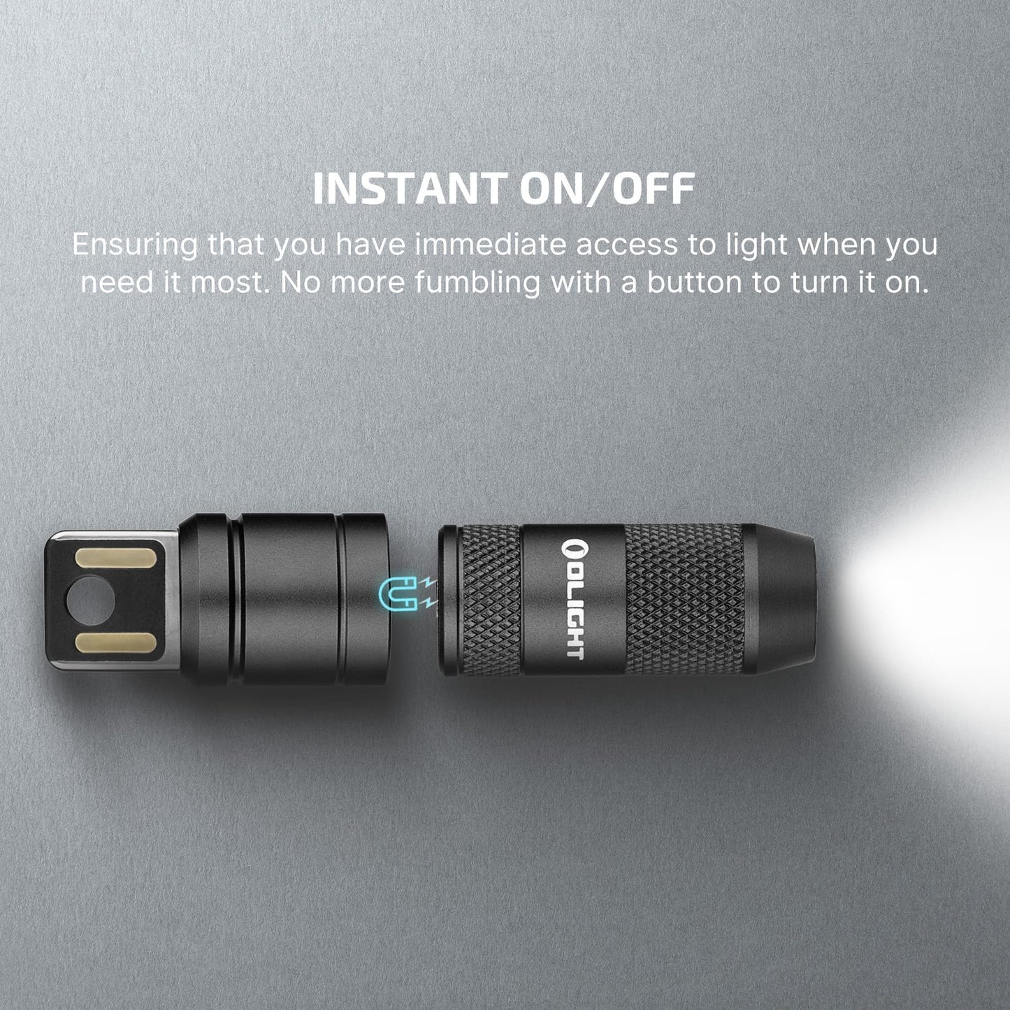 OLIGHT IMINI 2 EDC Rechargeable Keychain Flashlight, 50 Lumens Compact and Portable Mini LED Keyring Lights with Built-in Battery Ideal for Everyday Carry and Emergencies (Black)