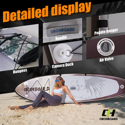 OROHBOARD 10’6 Inflatable Stand Up Paddle Board with Premium Paddleboards Accessories, Wide Stable Designed SUP Paddleboard for Adults & Youth. (Eagle)