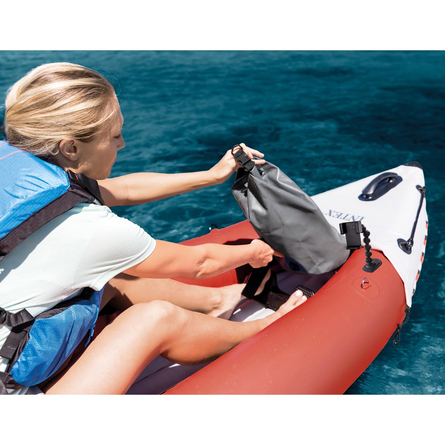 Intex 68309EP Excursion Pro K2 Inflatable Kayak Set: Includes Deluxe 86in Kayak Paddles and High-Output Pump – SuperTough PVC – Adjustable Bucket Seat – 2-Person – 400lb Weight Capacity