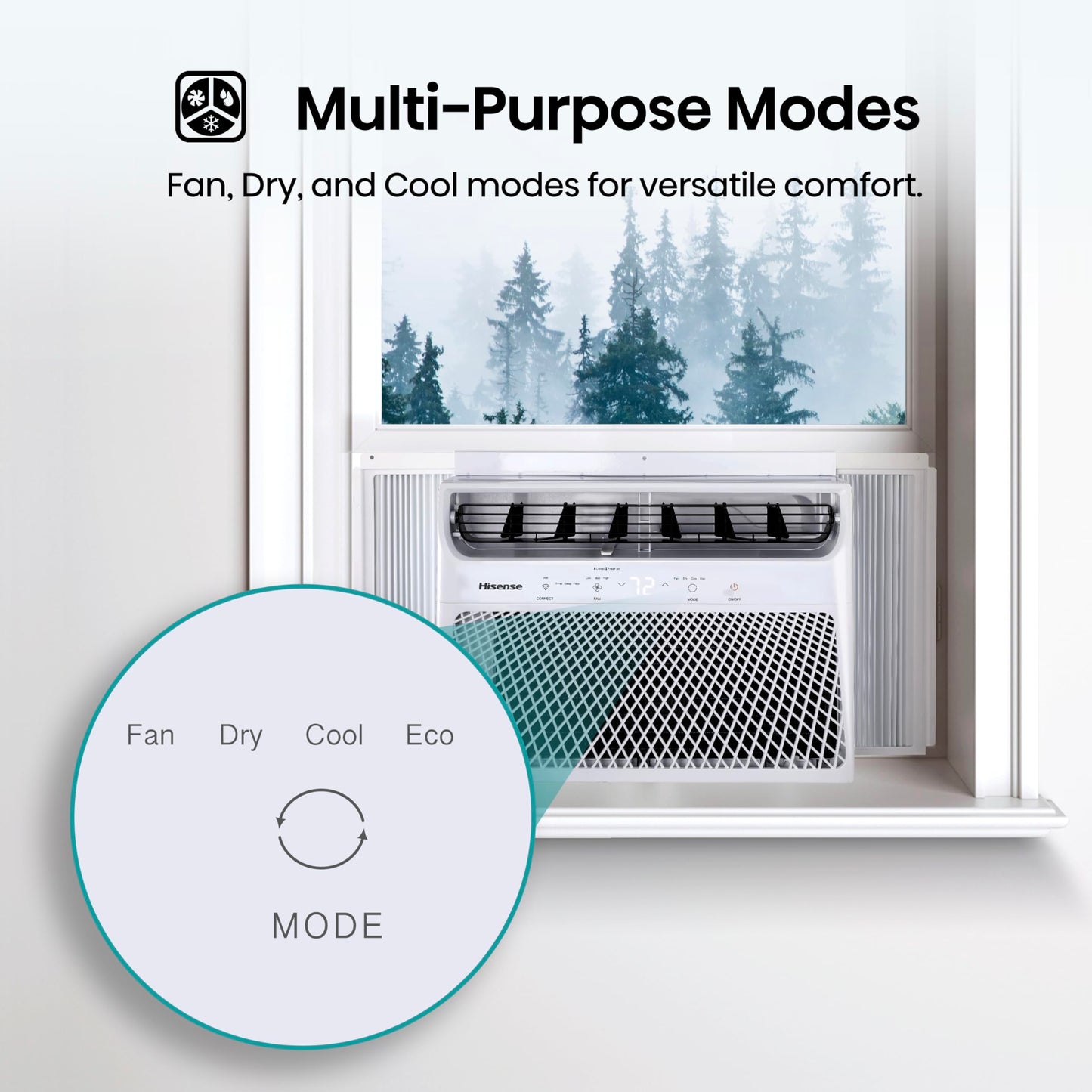 Hisense WC12W25A 12,000 BTU Smart Window Air Conditioner, White