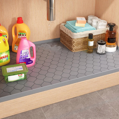Winisok Waterproof Under Sink Mat 28" x 19" Cabinet Liner for Kitchen and Bathroom, Shelf and Counter Protector, Organizers and Storage, Silicone Drip Tray, Gadgets and Accessories