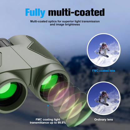 Binoculars 12x25 for Adults and Kids Night Vision Binoculars Compact Binocular Large Eyepiece Waterproof Binocular Easy Focus Wide Field of View for Bird Watching,Hiking,Hunting,Concert