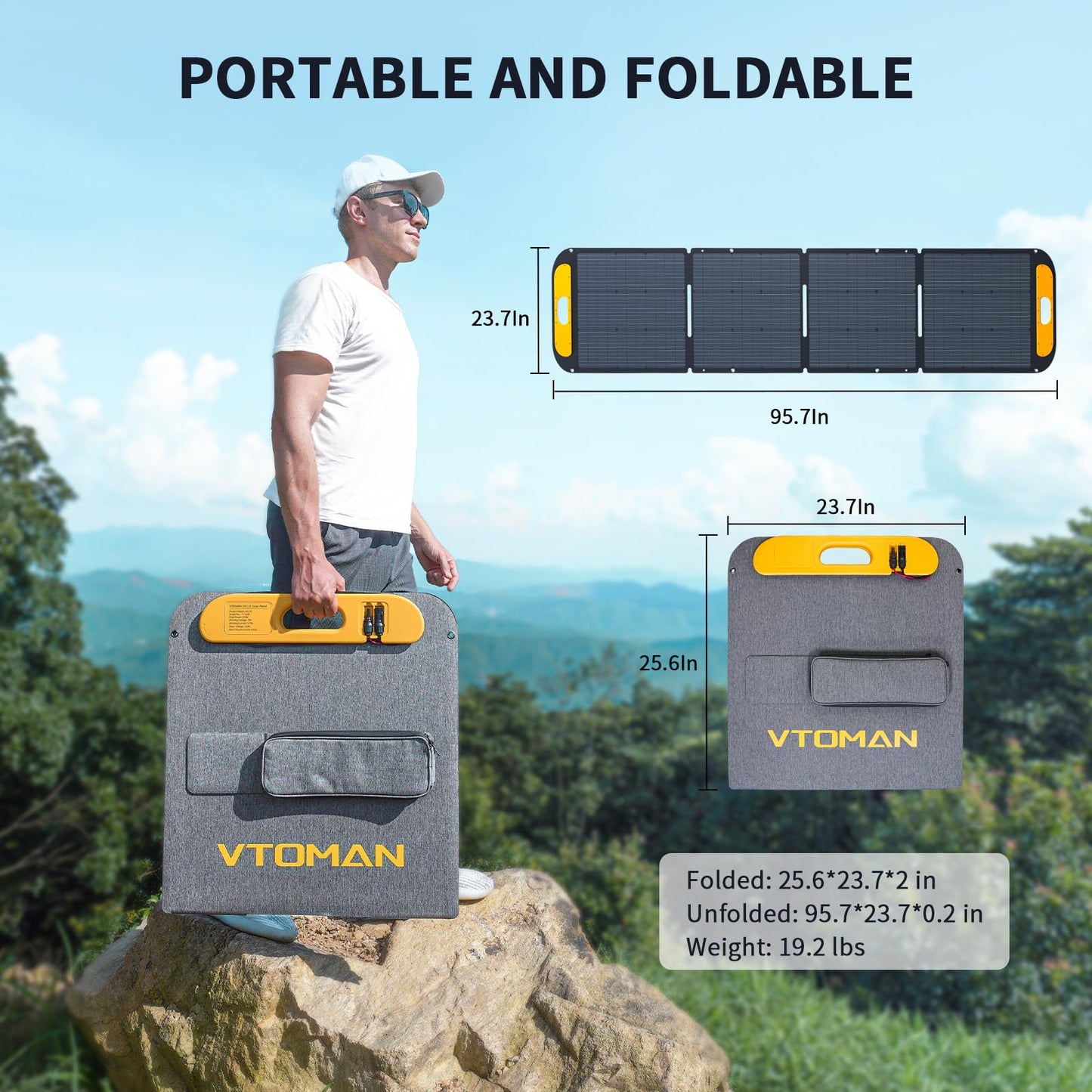 Vtoman 2376Wh Portable Power Station Bundle with Extra Battery & 200W Solar Panel Included, Up to 3000W Solar Generator for Home Backup, Off-grid, Road Trip, RV, Camping, Emergencies