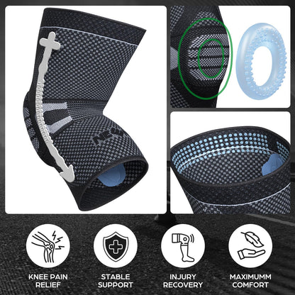 NEENCA Professional Knee Brace for Pain Relief, Medical Knee Compression Sleeve, Knee Support with Horizontal Knit Tech for Meniscus Tear, ACL, Arthritis, Joint Pain, Runner, Workout