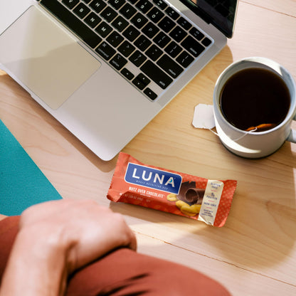 LUNA Bar - Nutz Over Chocolate Flavor - Gluten-Free - Non-GMO - 7-9g Protein - Made with Organic Oats - Low Glycemic - Whole Nutrition Snack Bars - 1.69 oz. (15 Count)
