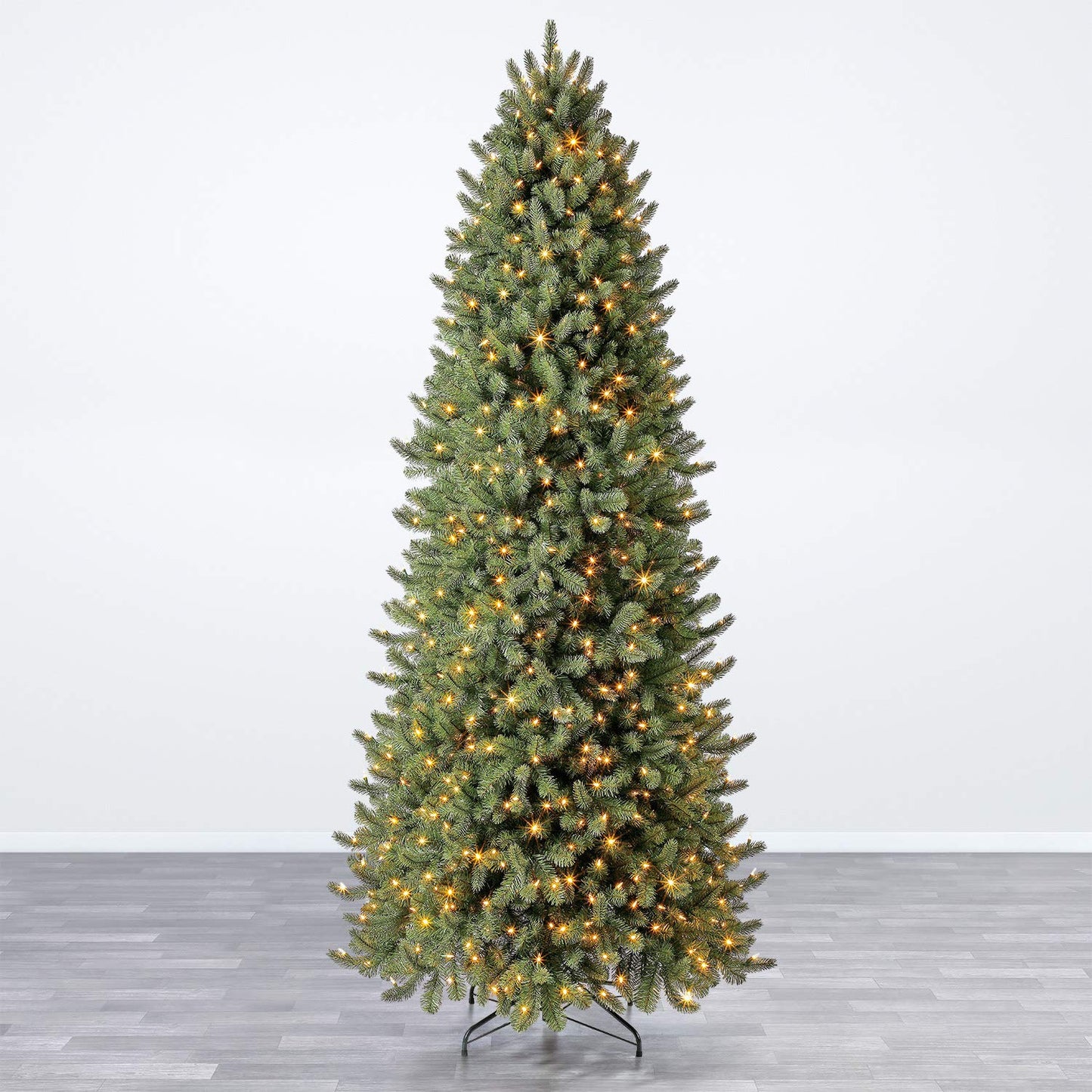 Evergreen Classics 9 ft Pre-Lit Vermont Spruce Artificial Christmas Tree, Remote-Controlled Color-Changing LED Lights