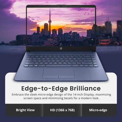 HP Flagship 14" HD Laptop with 1 Year Office 365 | 16GB RAM | 1.22TB Storage(64GB EMMC & 160GB Docking Station Set & 1TB Cloud Storage) | Intel 4-Core Processor | Webcam | Win 11s | Blue