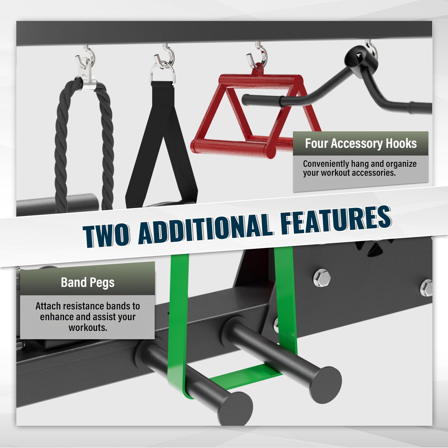 MAJOR FITNESS F22 Multi-Functional Power Rack—1600lbs Capacity All-in-One Squat Rack with Dual Pulley System for Home Gym Strength Training