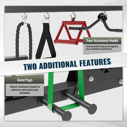 MAJOR FITNESS F22 Multi-Functional Power Rack—1600lbs Capacity All-in-One Squat Rack with Dual Pulley System for Home Gym Strength Training