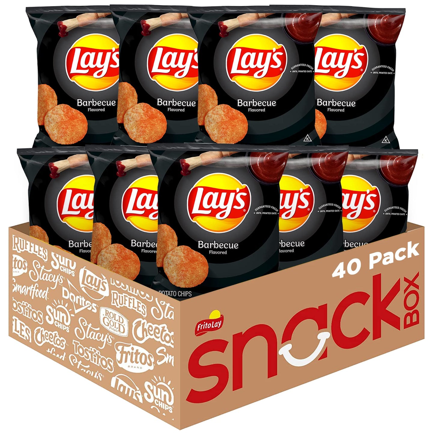 Lay's Barbecue Flavored Potato Chips, 40 Count