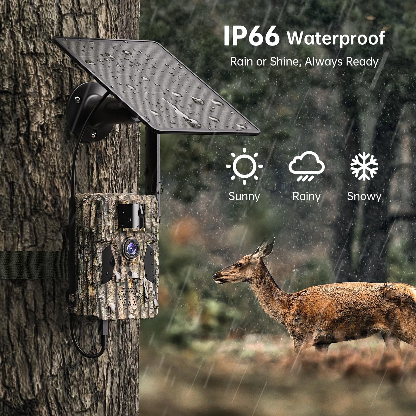 SEHMUA 3rd Cellular Trail Cameras with 48MP Photo 2K Live Streaming, 4G LTE Unlimited Data Plan Built-in SIM Card, 4W Solar Powered Game/Deer Cam No Glow Flash with Motion Activated