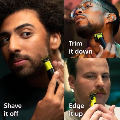 Philips Norelco OneBlade 360 with Connectivity Hybrid Face, Electric Beard Trimmer, Shaver with 360 Blade Tech & 1hr Fast Charge, 1x360 Blade, & 5-in-1 Comb, QP4530/90
