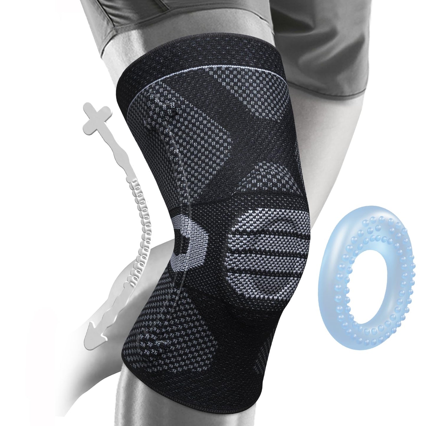 NEENCA Professional Knee Brace for Pain Relief, Medical Knee Compression Sleeve, Knee Support with Horizontal Knit Tech for Meniscus Tear, ACL, Arthritis, Joint Pain, Runner, Workout