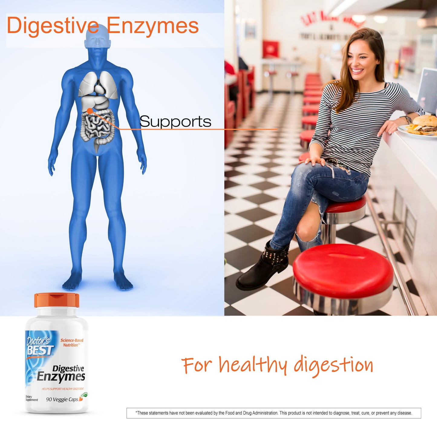 Doctors Best Digestive Enzymes, Supports Digestive Wellness, Non-GMO, Vegetarian 90 Veggie Caps