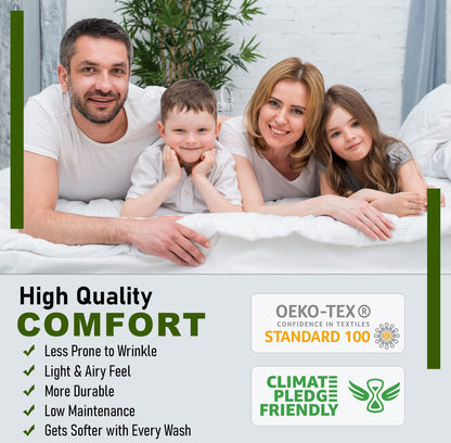 RUVANTI 100% Cotton Sheets – Queen Size Percale Bedding, Cooling & Breathable Floral Design, Durable with a Crisp, Soft & Comfortable Feel, 16" Deep Pocket, 4-Piece Set, Annual