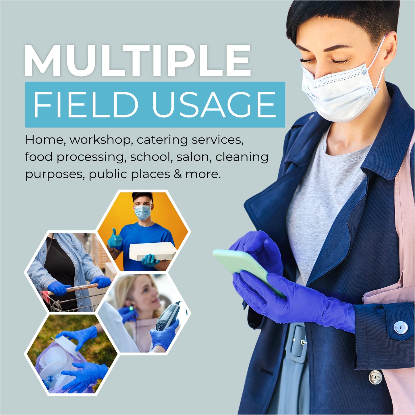 Nitrile Gloves, Disposable Gloves, Comfortable, Powder Free, Latex Free | 100-1000 (Medium, Case)