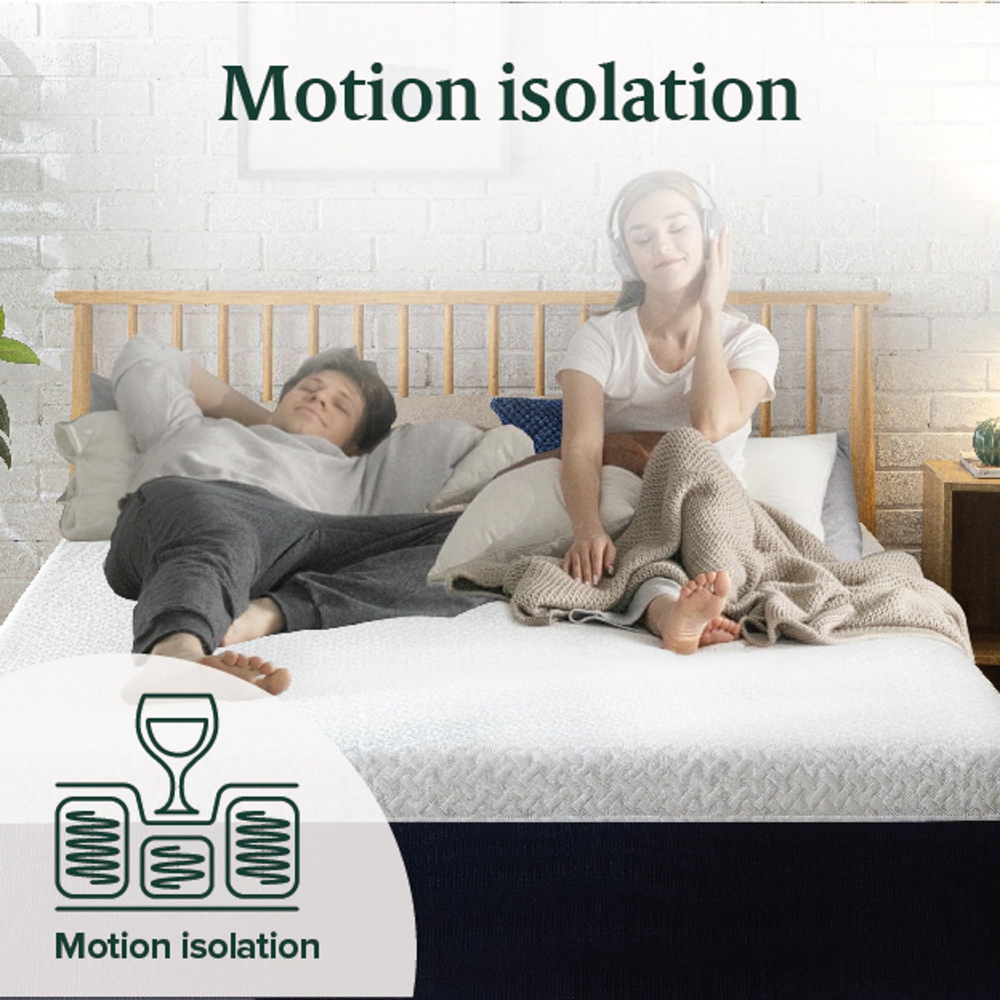 ZINUS 12 Inch Cooling Comfort Hybrid Mattress [New Version], Queen, Fiberglass Free, Medium Firm Feel, Motion Isolation, Certified Safe Foams & Fabric, Mattress in A Box