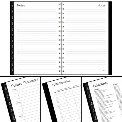 Mead 2026 Planner, Weekly & Monthly, 15-Month, 5-1/2" x 8-1/2", Small, Basic, Black (CRW4200526)