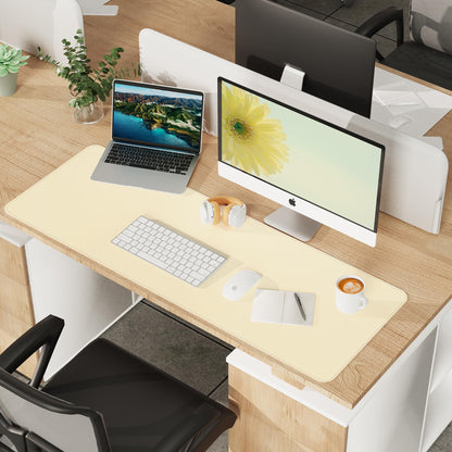 Leather Desk pad Protector, Large Desk mat with Natural Cork & PU Leather,Mouse pad,Non-Slip Office Desk Mat,Waterproof Desk Writing Pad for Office and Home (47in*23.7in, Apricot)