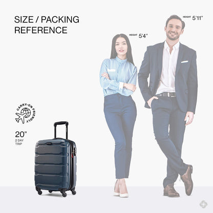 Samsonite Omni PC Hardside Expandable Luggage with Spinner Wheels, Teal, Carry-On 20-Inch