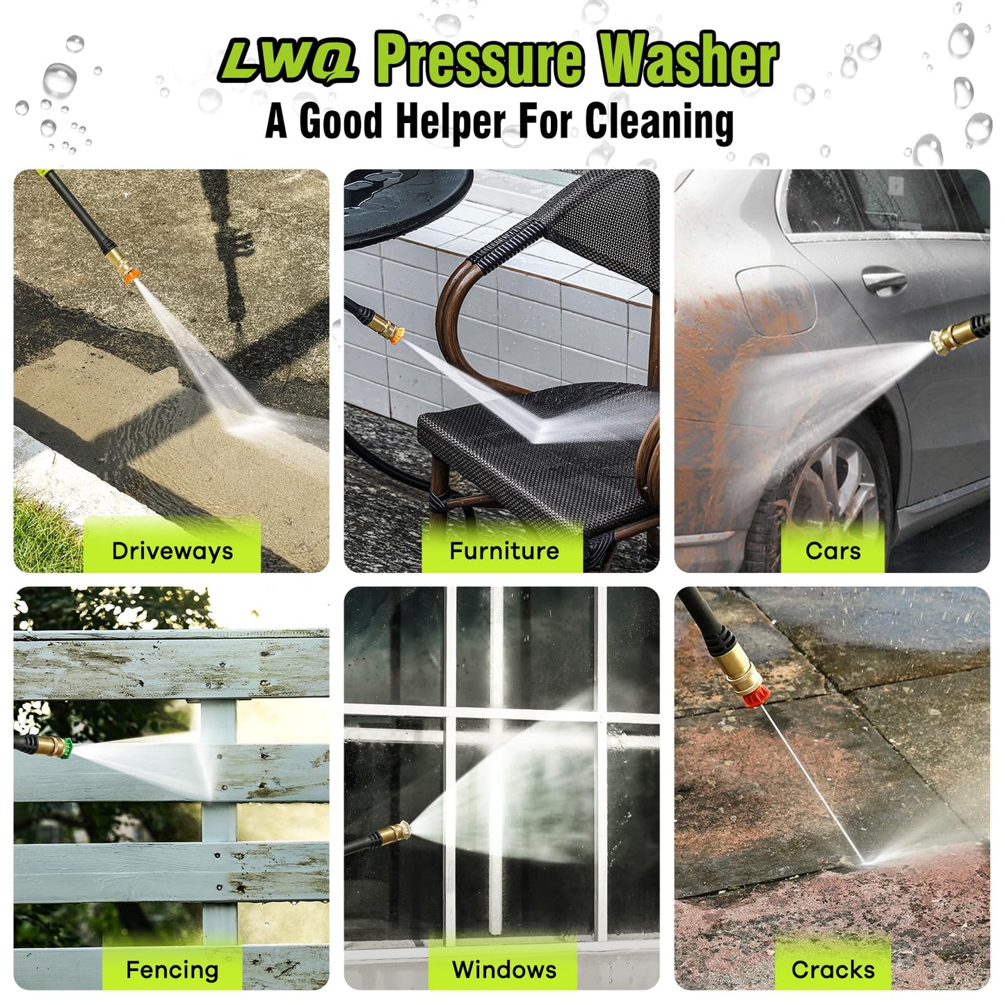 Electric Pressure Washer, 4200 PSI 2.5 GPM Power Washer with 4 Quick Connect Nozzles, High Pressure Cleaning Machine with Foam Cannon for Cars/Fences/Driveways/Patios/Home Cleaning