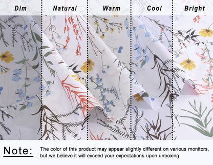 RUVANTI 100% Cotton Sheets – Queen Size Percale Bedding, Cooling & Breathable Floral Design, Durable with a Crisp, Soft & Comfortable Feel, 16" Deep Pocket, 4-Piece Set, Aroma