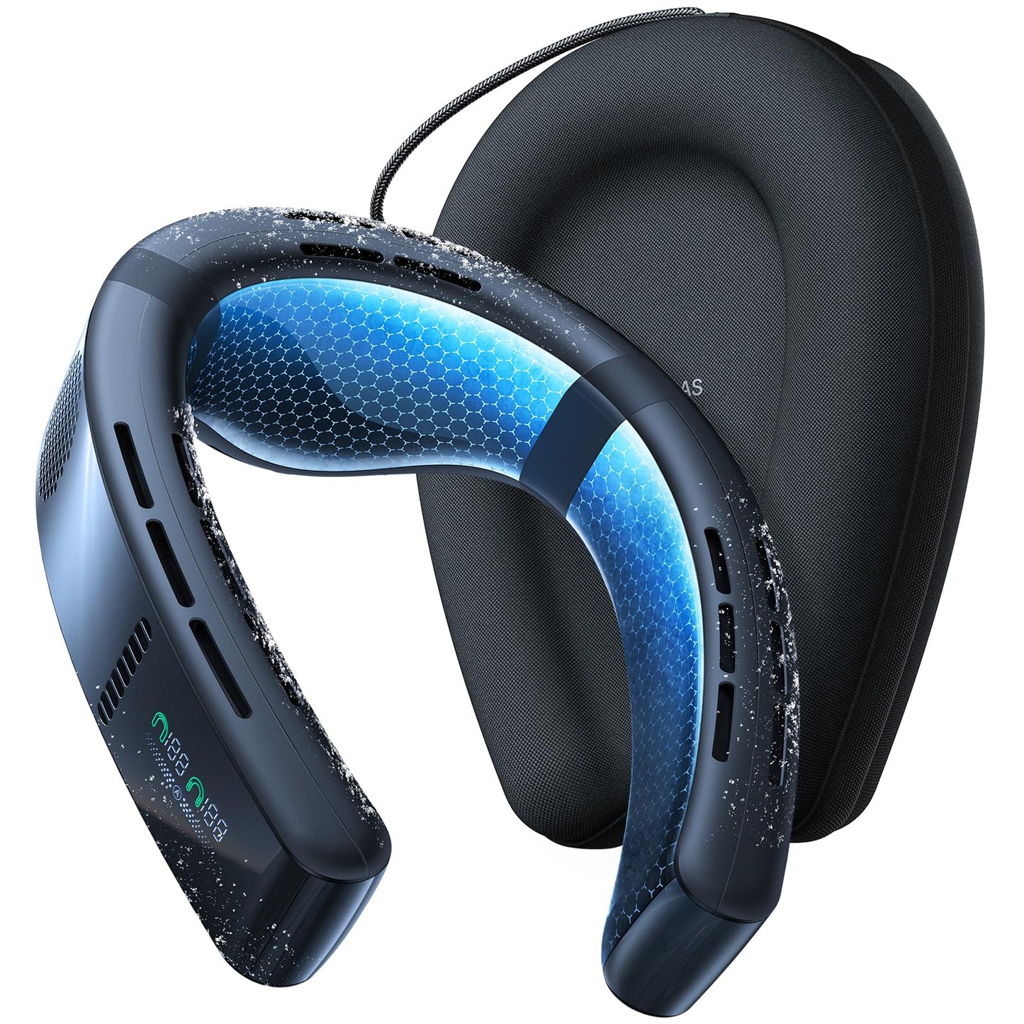 TORRAS 2025 Top Al Neck Fan Air Conditioner Coolify Cyber, Portable Personal Neck Fans that Blow Cold Air【No.1 Dual-Coolest Wind & 720° Immersive Cooling】Rechargeable for Outdoor/Indoor. Gifts for Dad