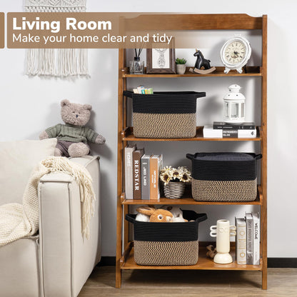 Goodpick Cube Storage Bins - Towel, Book, Cloth, Shoes, Closet Shelf Woven Baskets for Office, Baby Laundry, Toys, 13''x10''x9''