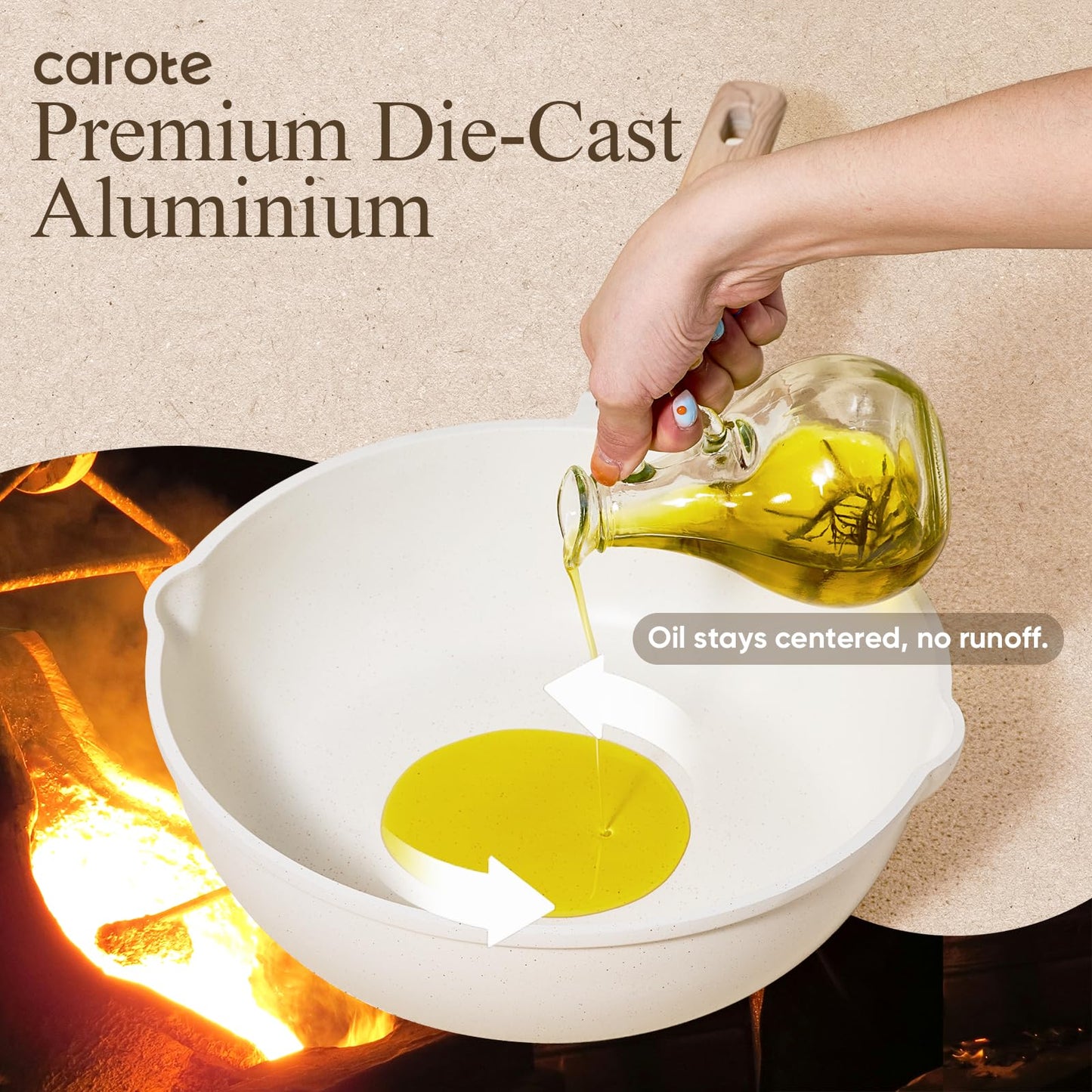 CAROTE 14 Pcs Pots and Pans Set Nonstick,Cookware Set Kitchen Cooking Set with Utensil and Pan Protectors