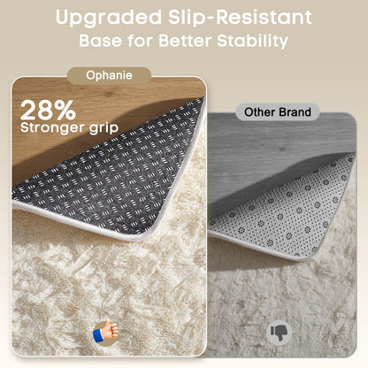 Ophanie 8x10 Area Rugs for Living Room, Upgrade Non-Slip Fluffy Soft Large Shag Bedroom Carpet, Ivory Big Indoor Thick Nursery Rug, Carpets for Boy and Girls Room Dorm Home Decor Aesthetic