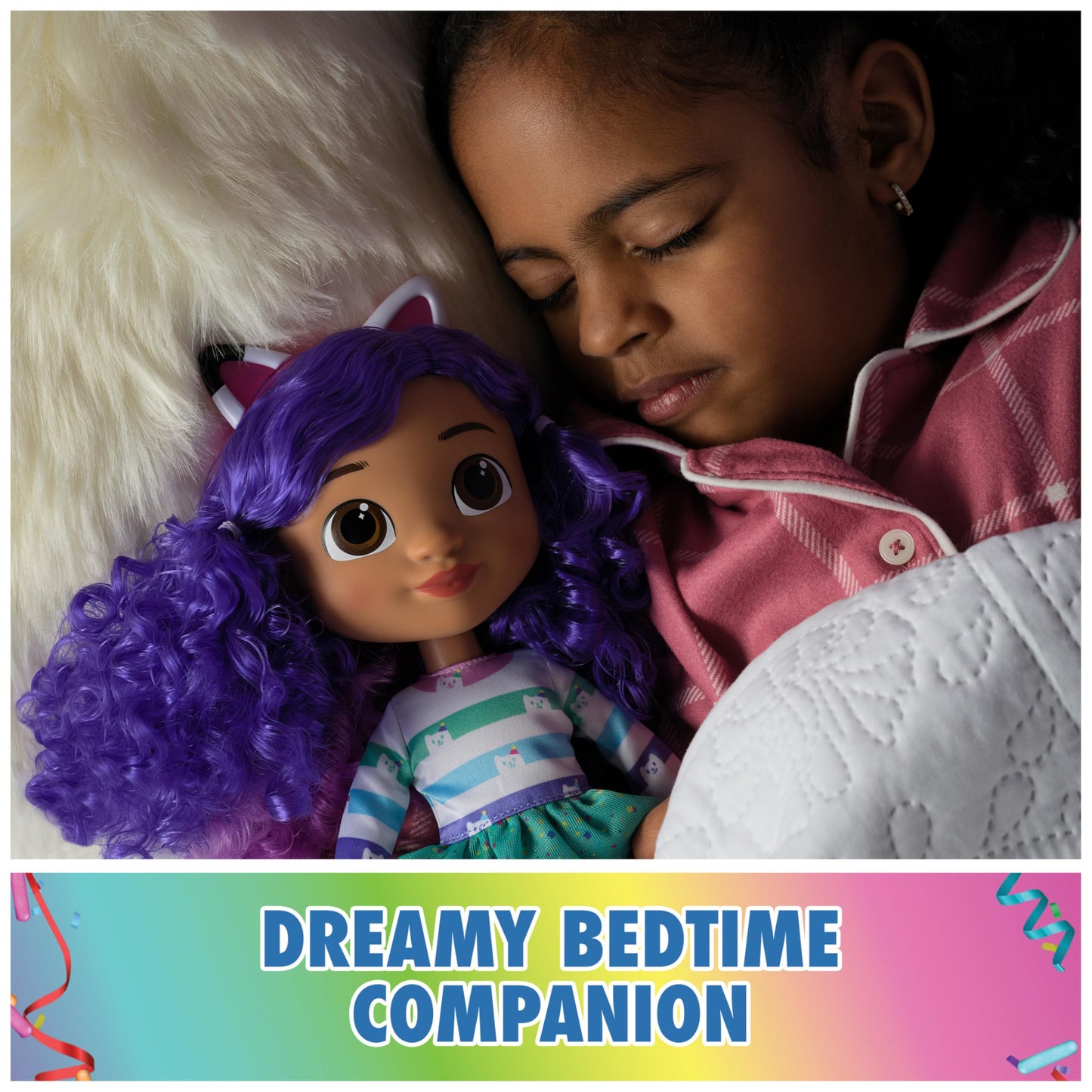 Gabby's Dollhouse DreamWorks, Sing & Celebrate Gabby Girl Doll, 13-Inches Tall with Sound Effects & Reversible Cat Ears, Kids Toys for Girls & Boys Ages 3+