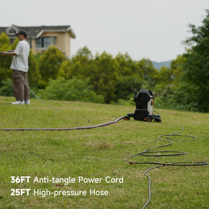 AIVOLT Electric Pressure Washer, Anti-Tipping Power Washer Surge Pressure 4800PSI with 36FT Cable & 25FT Hose, 4 Nozzles, Soap Tank, High Pressure Cleaner Machine for Car Washing, House, Garden