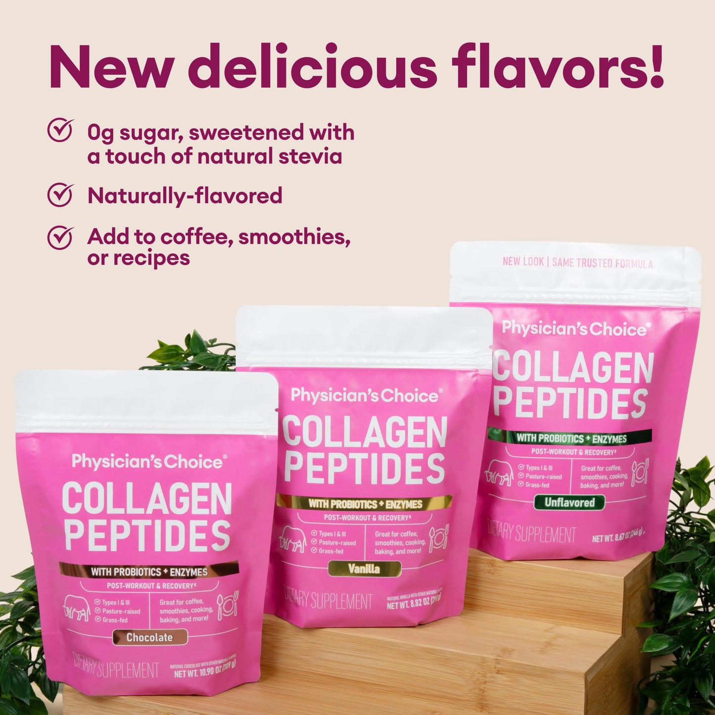 Physician's CHOICE Collagen Peptides Powder (Hydrolyzed Protein - Type I & III) w/Digestive Enzymes - Keto Collagen Powder for Women & Men - Hair, Skin, Joints, Workout Recovery - Grass Fed - Vanilla