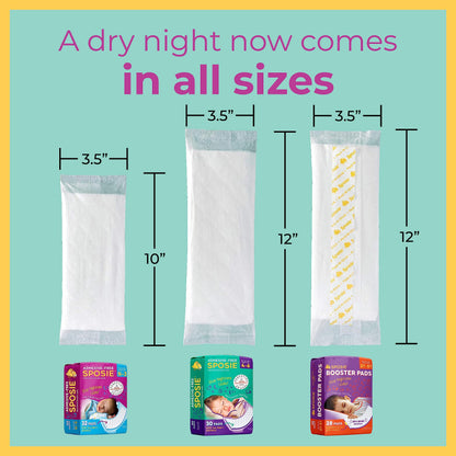 Sposie Overnight Diaper Booster Pads, 90 ct, No Adhesive for Easy Repositioning, Helps Stops Nighttime Leaks, Fits Diaper Sizes 4-6