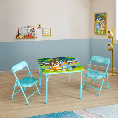 Bluey Kids' 3-Piece Table and Chairs Set, Blue