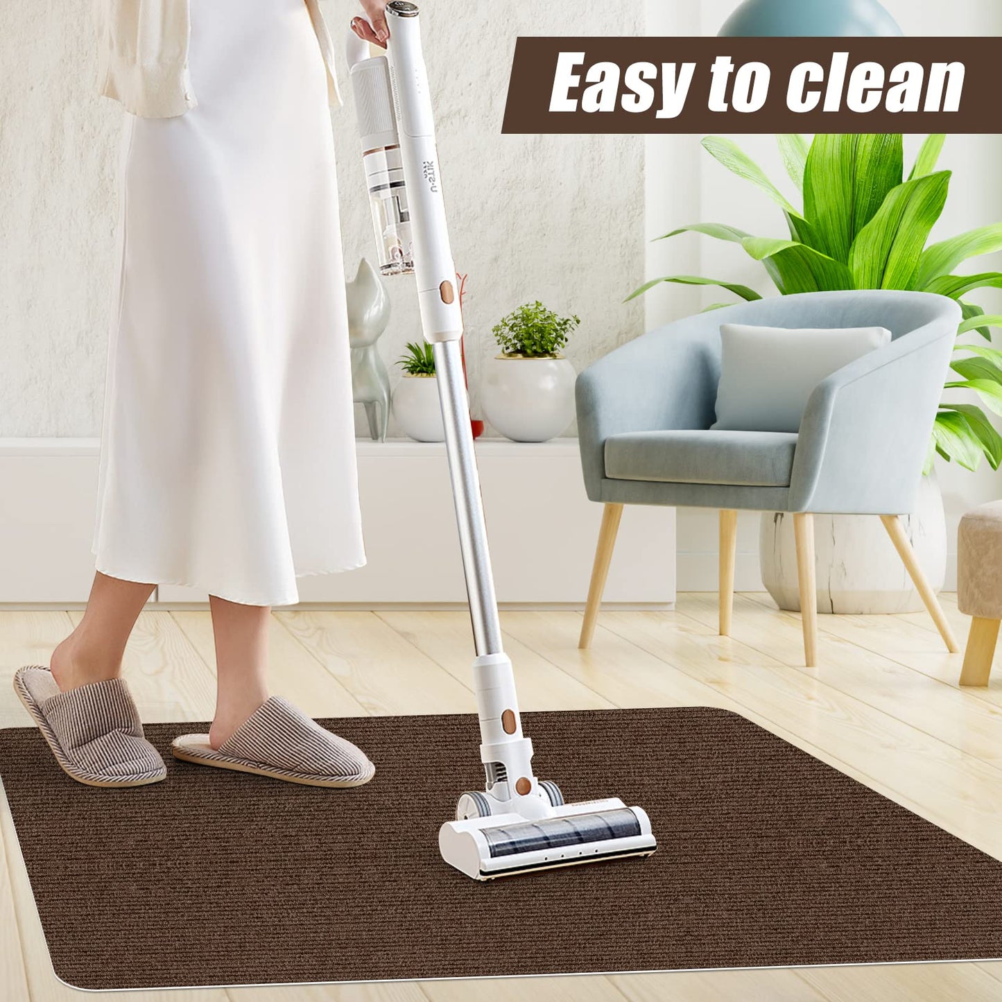 Sycoodeal Office Chair Mat for Hardwood Floor,Office Computer Gaming Chair Mat for Tile Floor,Large Floor Protector Rug,Anti-Slip,Easy to Clean,Coffee(48"x60")