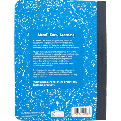 Mead Primary Journal, Half Page Ruled, Grades K-2, 7 1/2" x 9 3/4", 100 Sheets, 1 Count, Color Will Vary (10297)