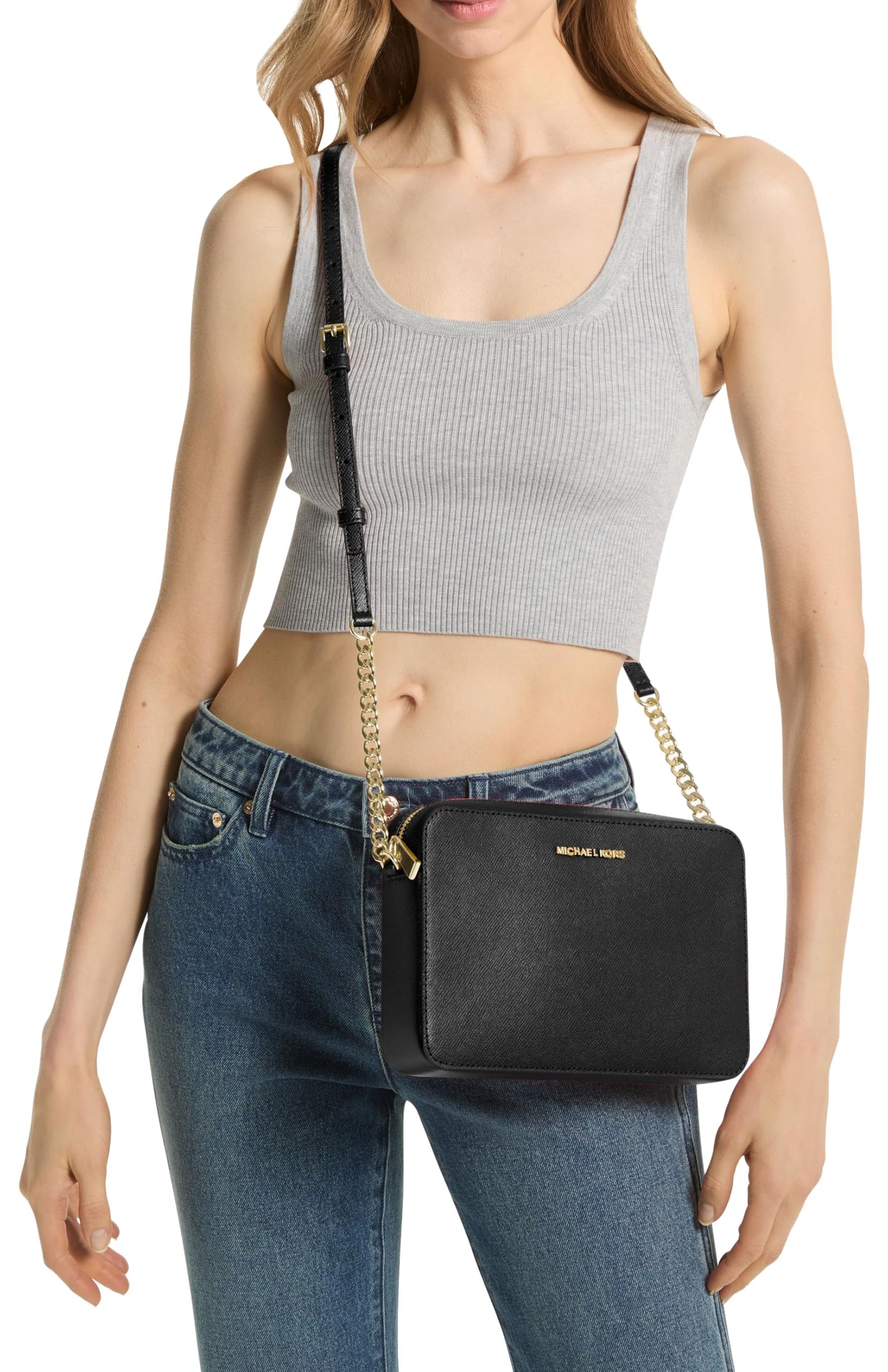 Michael Kors Jet Set Large East West Crossbody Bag, Black