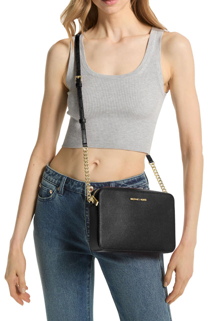 Michael Kors Jet Set Large East West Crossbody Bag, Black