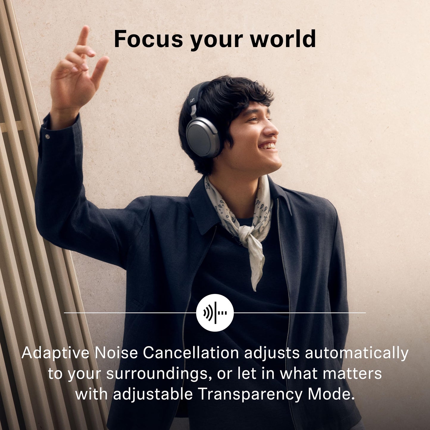 Sennheiser Momentum 4 Wireless Noise Cancelling Headphones - Bluetooth Headset for Crystal-Clear Calls with Adaptive Noise Cancellation, Over-Ear Headphones, 60h Battery Life, Folding Design, Brown