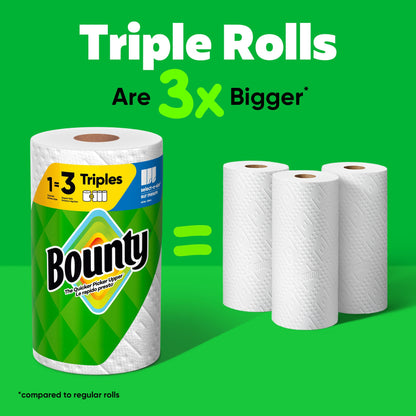 Bounty Select-A-Size Paper Towels, Prints, 2 Triple Rolls = 6 Regular Rolls