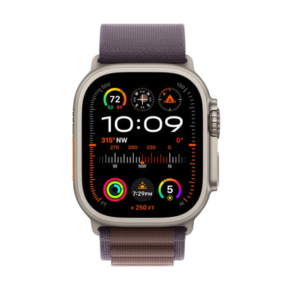 Apple Watch Ultra 2 [GPS + Cellular 49mm] Smartwatch with Rugged Titanium Case & Indigo Alpine Loop Medium. Fitness Tracker, Precision GPS, Action Button, Extra-Long Battery Life