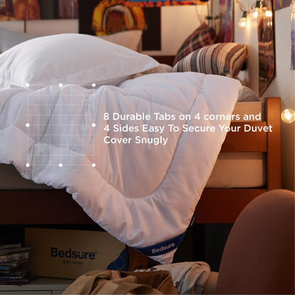Bedsure Twin XL Comforter Duvet Insert Dorm Bedding - White Extra Long Twin Comforter, Quilted All Season Duvet with Corner Tabs