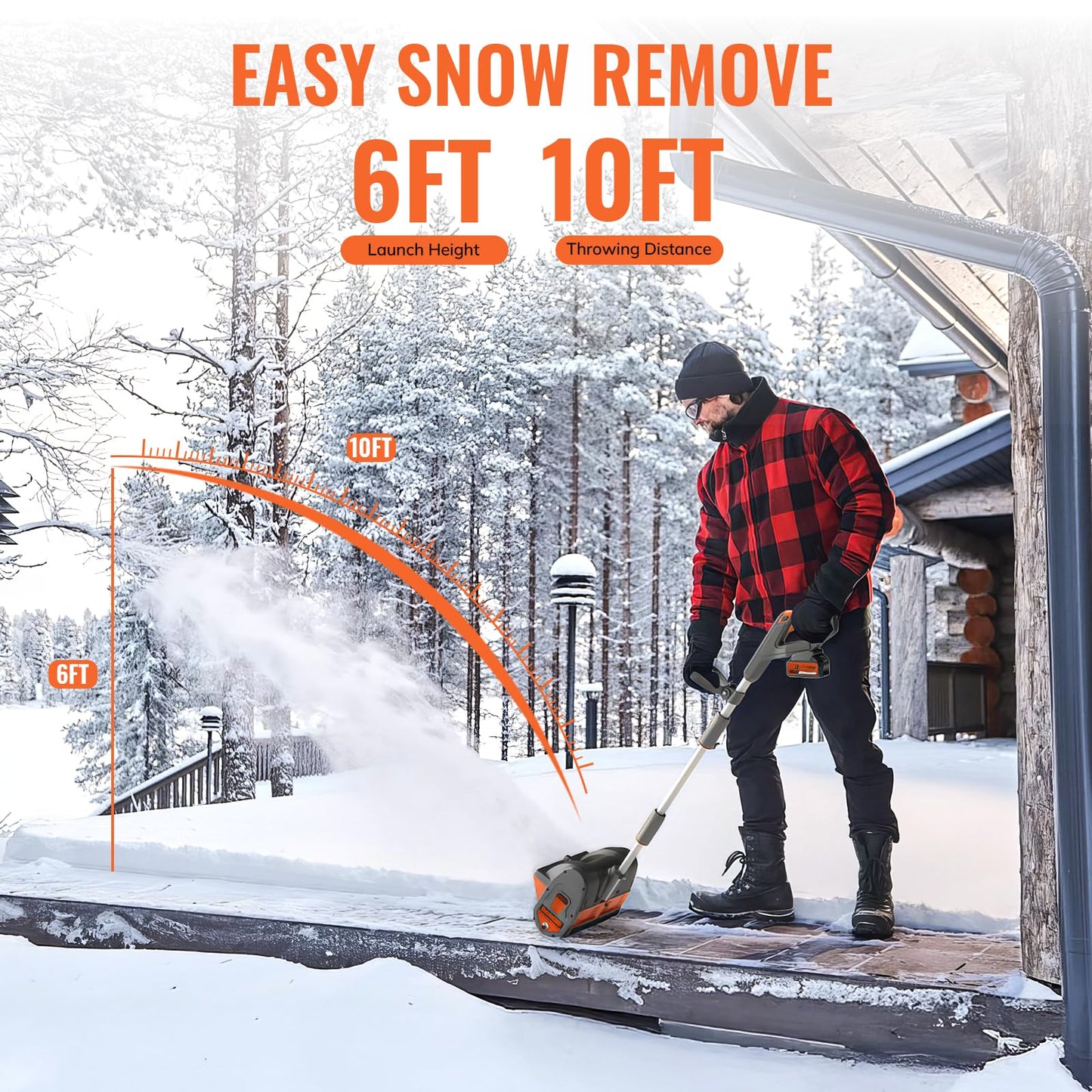 Keenstone 12" Cordless Electric Snow Shovel, Handles 8" Deep Snow, 21V 4.0Ah Battery & Charger, Brushless Motor, Clears 300 lbs/Min, 10 ft Throw, 8 lb Lightweight Snow Blower for Seniors & Homeowners