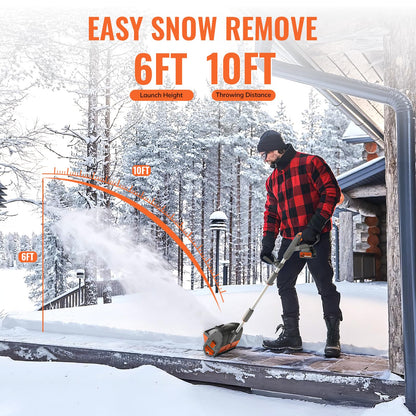Keenstone 12" Cordless Electric Snow Shovel, Handles 8" Deep Snow, 21V 4.0Ah Battery & Charger, Brushless Motor, Clears 300 lbs/Min, 10 ft Throw, 8 lb Lightweight Snow Blower for Seniors & Homeowners