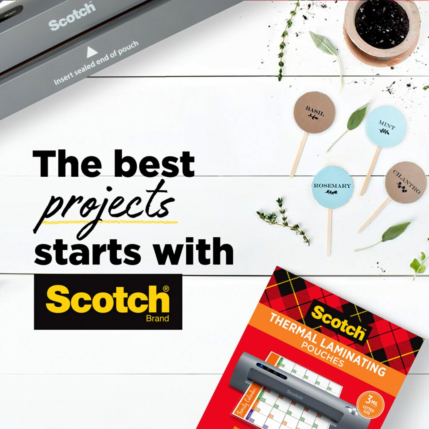 Scotch Thermal Laminating Pouches, 200 Count, Clear, 3 mil., Ideal Office or School Supplies, Fits Letter Sized Paper (8.9 in. × 11.4 in.)