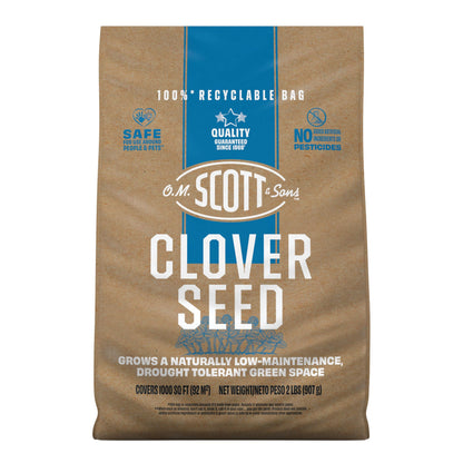 O.M. Scott and Sons Clover Seed, Lawn Seed Grows a Naturally Low Maintenance, Drought-Tolerant Lawn, 1,000 sq. ft., 2 lb.