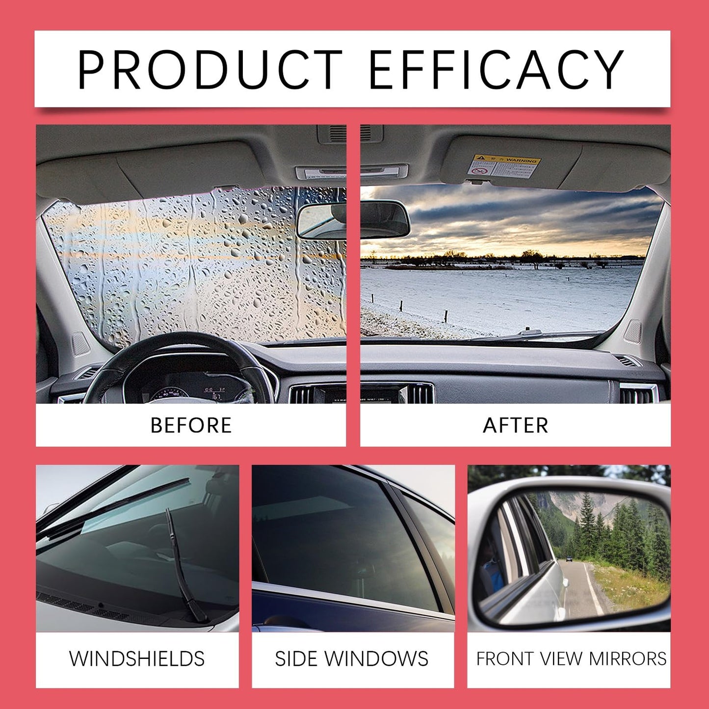 Automotive Oil Film Cleaning Brush New Glass Coating for Windshield Glass Oil Film Remover, Strong Front Windshield Remover for Windshield Improves Clarity and Visibility (2pcs)