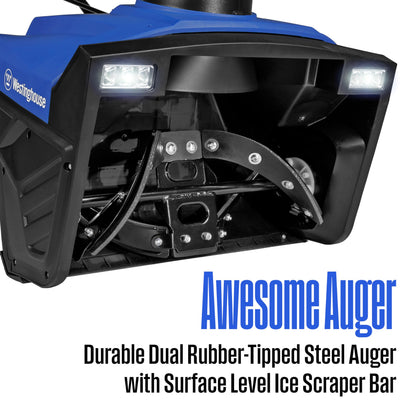 Westinghouse WSnow20 Corded Snow Blower 20 Inch, Steel Auger, Dual LED Lights, 1800 Watt Motor, Electric Snow Blower with 25ft Throwing Distance, Plows 680lbs/min, Adjustable Chute