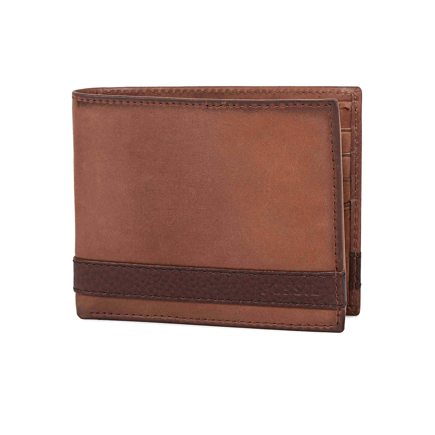 Fossil Men's Quinn Leather Bifold with Flip ID Wallet, Brown, (Model: ML3644200)